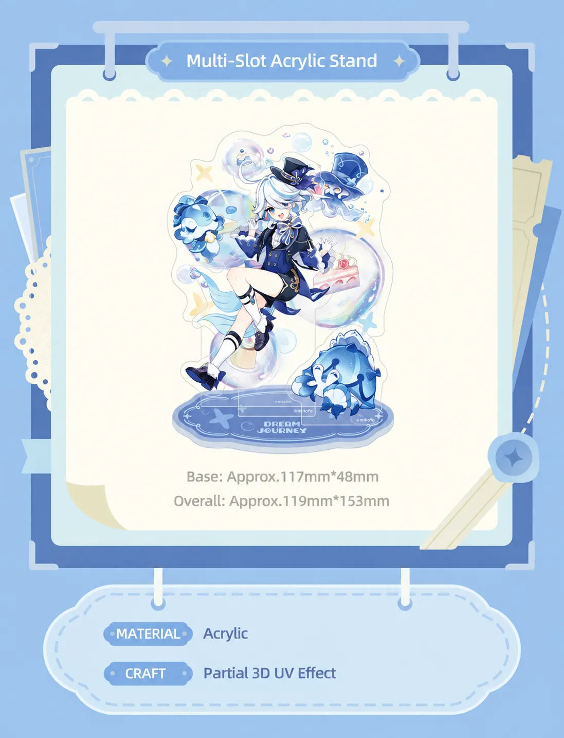 Furina Dream Journey mirror phone lanyard size and material details