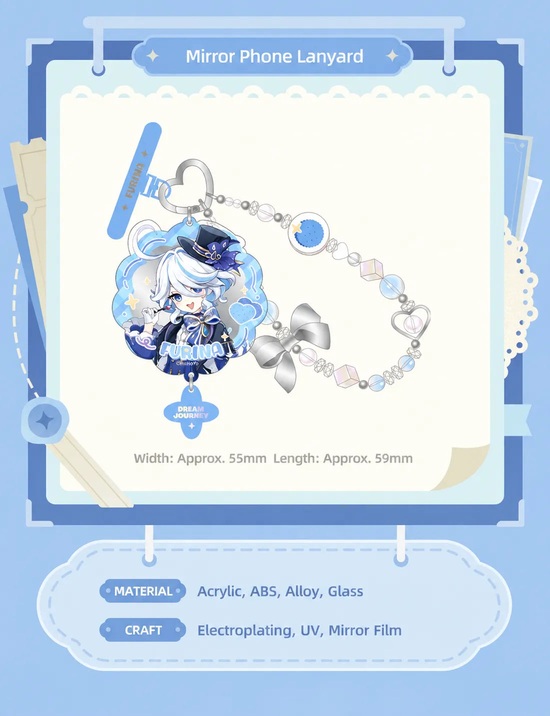 Furina Dream Journey chibi candied hawthorn badge set details