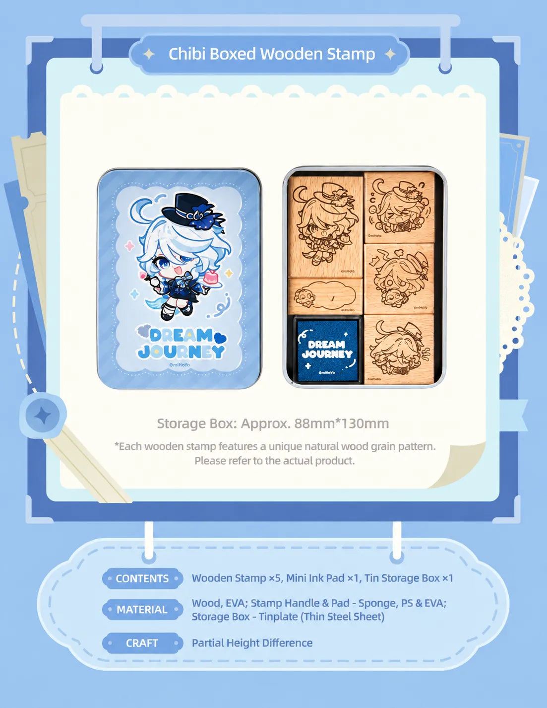 Furina Dream Journey acrylic storage box size and design details