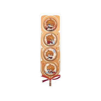 Genshin Impact Dream Journey Tartaglia Chibi Candied Hawthorn Badge Set