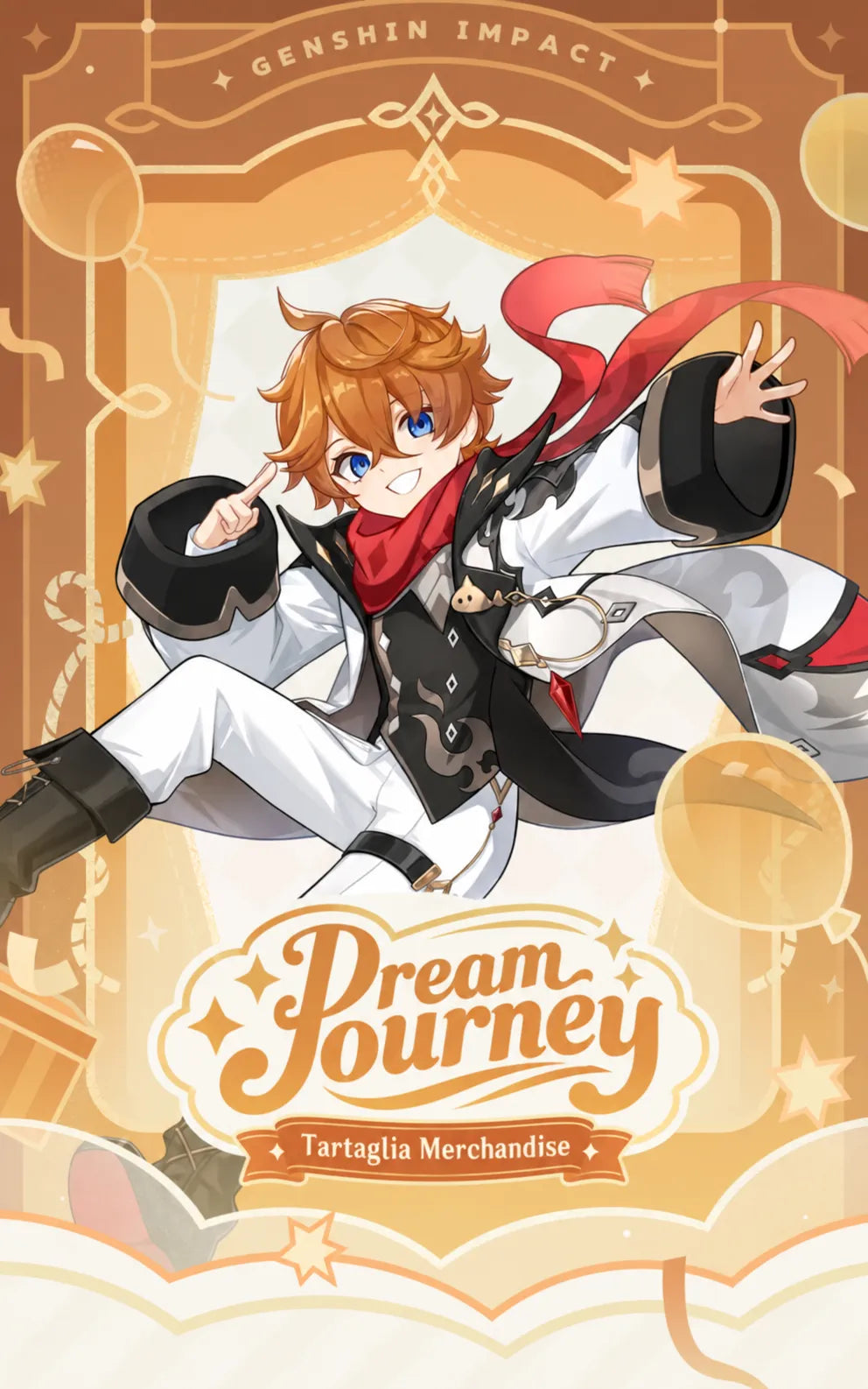 Tartaglia Dream Journey merchandise lineup with eight collectible items