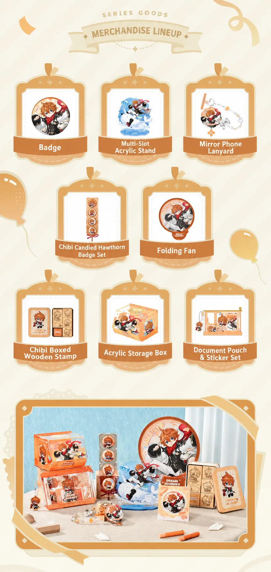 Tartaglia Dream Journey badge size and material details