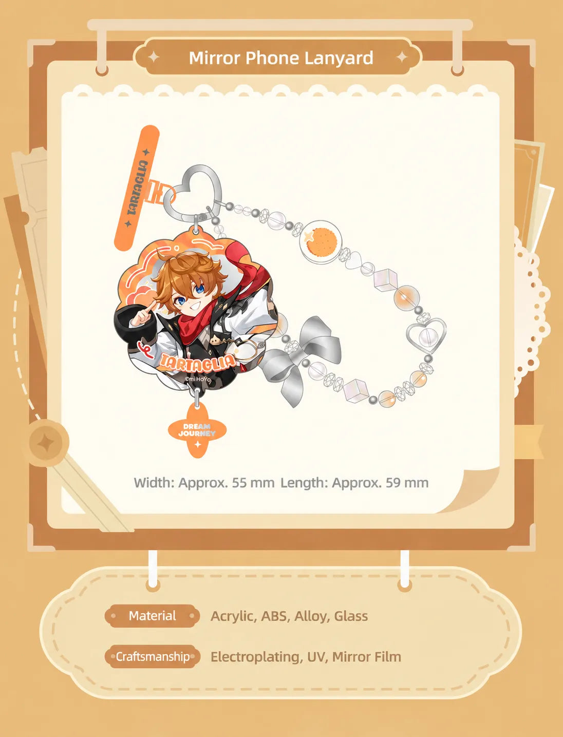 Tartaglia Chibi Candied Hawthorn Badge Set size and material details