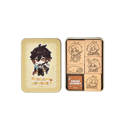 Genshin Impact Dream Journey Series Zhongli chibi boxed wooden stamp