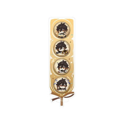 Genshin Impact Dream Journey Series Zhongli chibi candied hawthorn badge set