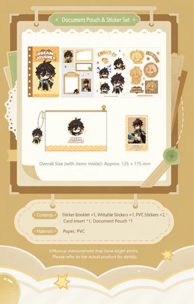 Zhongli chibi badge and wooden stamp merchandise display