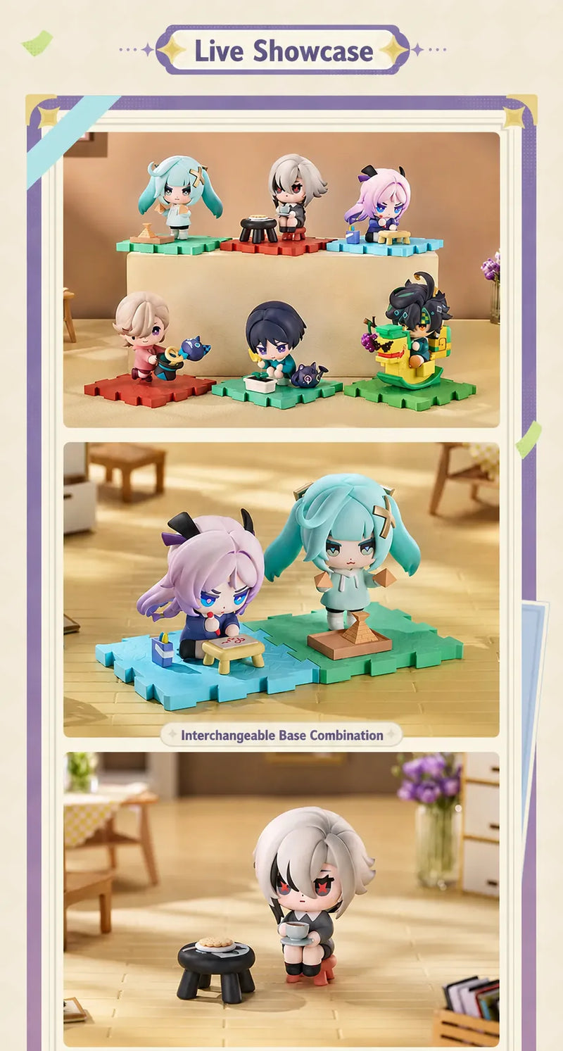 Genshin Impact Dreamland Treasure Series chibi figures displayed together
