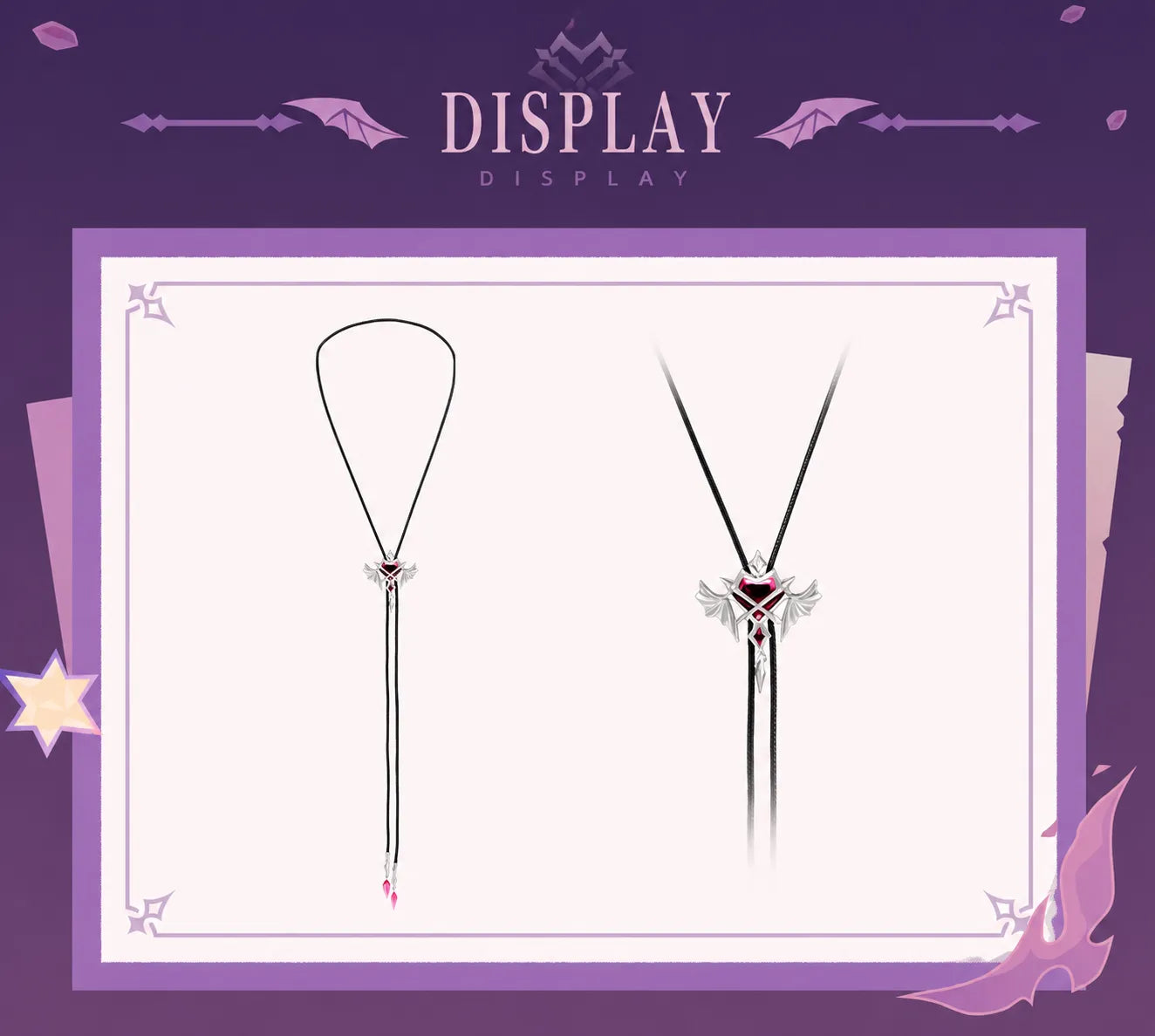 Durin bolo tie necklace with adjustable pull-through cord design
