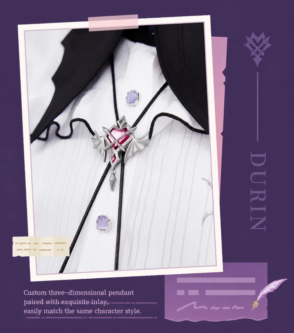 Durin bolo tie necklace styled with the Theme Impression Series outfit