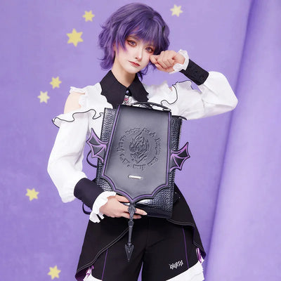 Genshin Impact Durin PU backpack with bat-wing accents