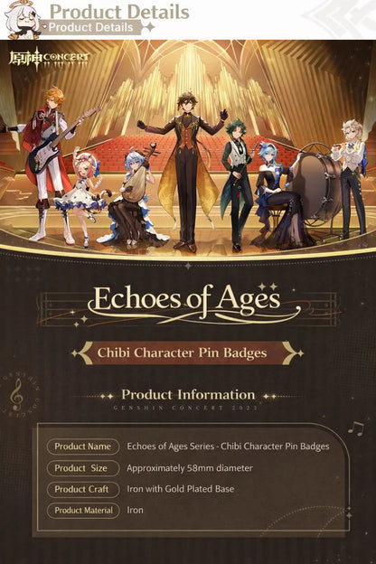 Genshin Impact Echoes of Ages pin badge material detail metal surface and finish