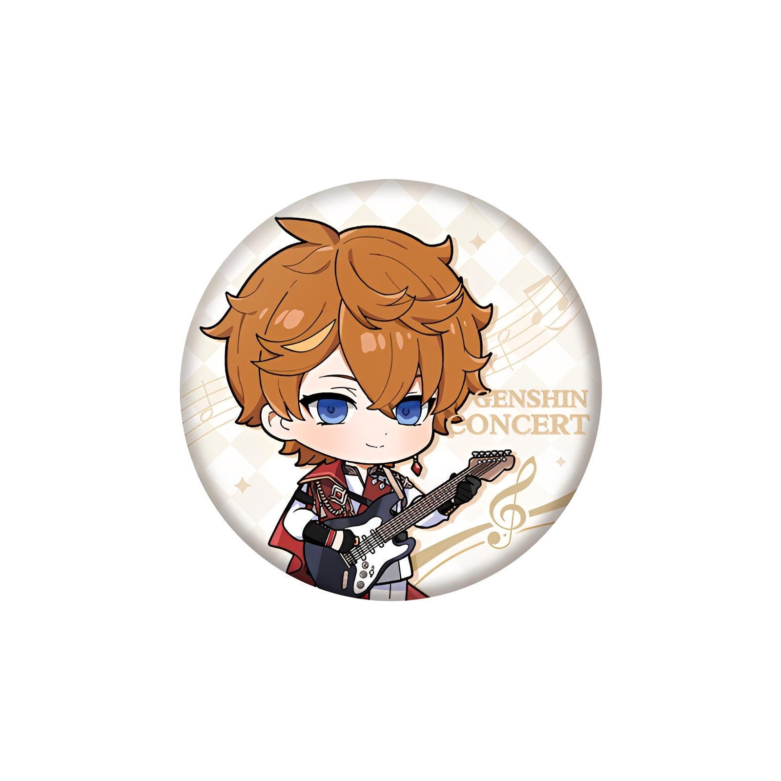 Genshin Impact Echoes of Ages Tartaglia chibi pin badge concert series design