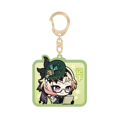 genshin impact emilie q version emoji keychain front view
