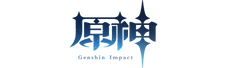 Genshin Impact official English logo in black serif lettering