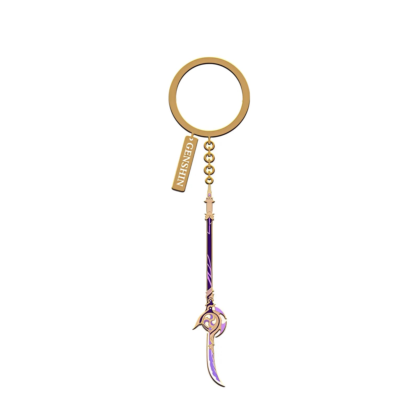 Genshin Impact Engulfing Lightning weapon metal charm keychain Divine Casting series