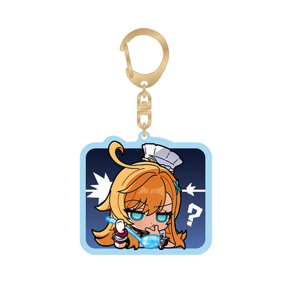 genshin impact escoffier q version emoji keychain front view