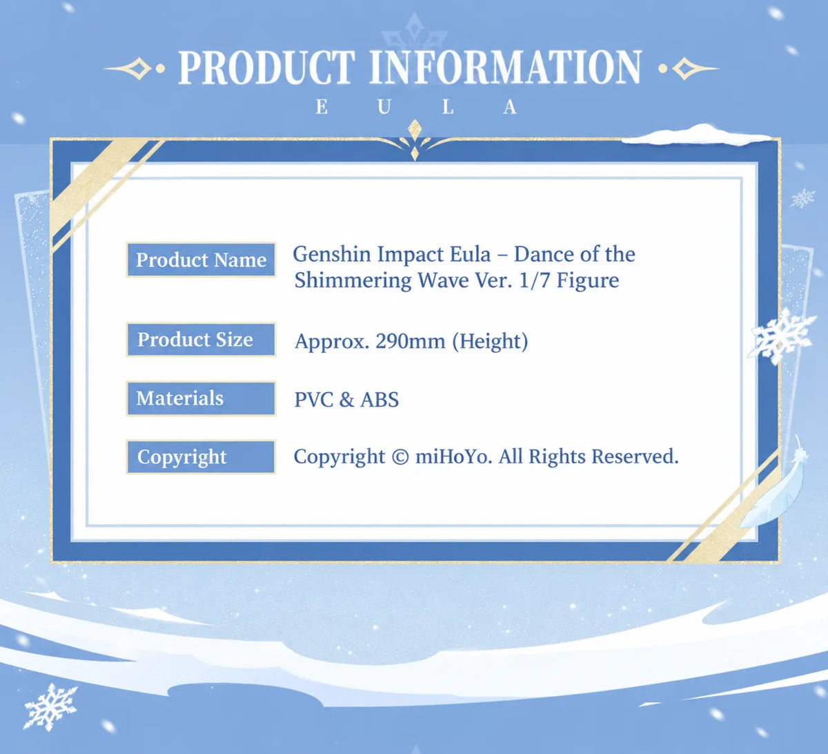 Eula 1/7 figure product information with size and materials
