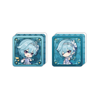 Genshin Eula Resplendent Feast acrylic stamp display block featuring chibi character artwork and decorative collectible style