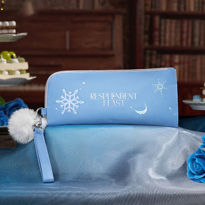 Genshin Impact Eula Resplendent Feast folding umbrella and pouch set featuring snowflake themed blue design