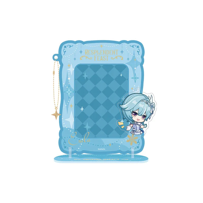 Genshin Eula Resplendent Feast magnetic acrylic frame stand featuring chibi character accessories and decorative display frame