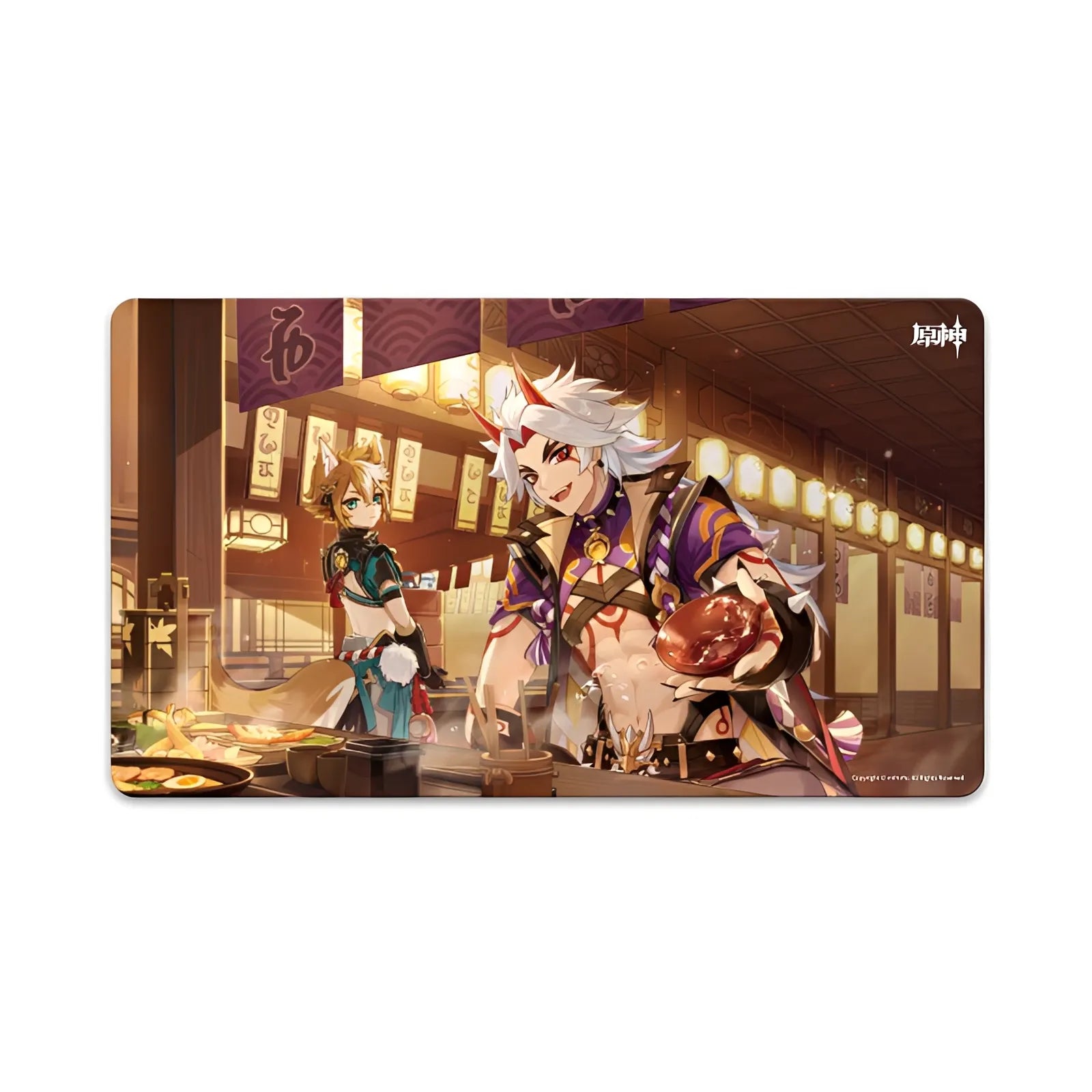 Genshin Impact event series large gaming mouse pad with colorful festival artwork design for anime desk setup