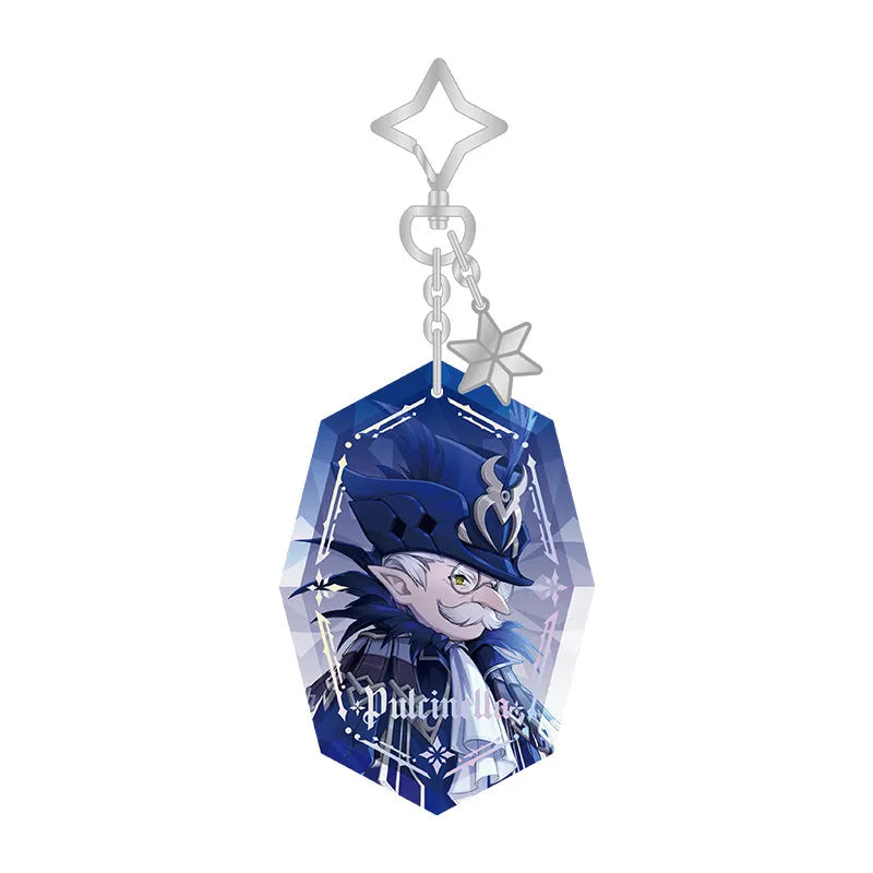 Pulcinella acrylic charm from the Genshin Impact Everwinter Without Mercy Series