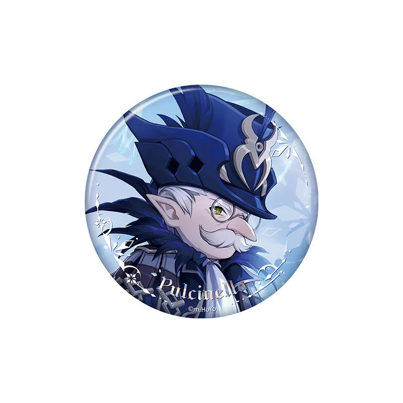 Pulcinella badge from the Genshin Impact Everwinter Without Mercy Series