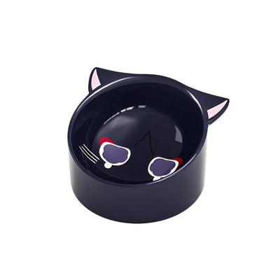Genshin Impact Lyney pet bowl lifestyle scene with cat using ceramic feeding bowl