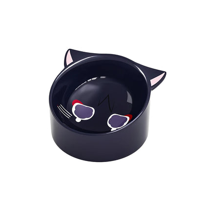 Genshin Impact Lyney pet bowl lifestyle scene with cat using ceramic feeding bowl