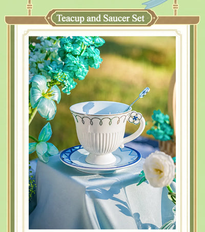 Genshin Impact Faruzan teacup saucer spoon set lifestyle display elegant ceramic table setting