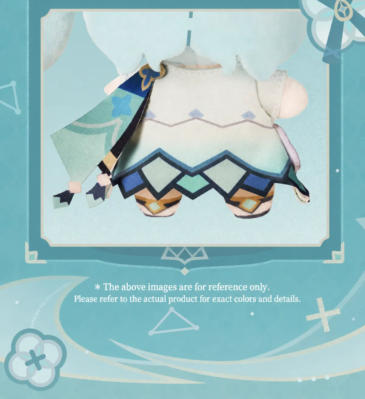 Back view and outfit details of the Faruzan Unravel Companion Plush Keychain
