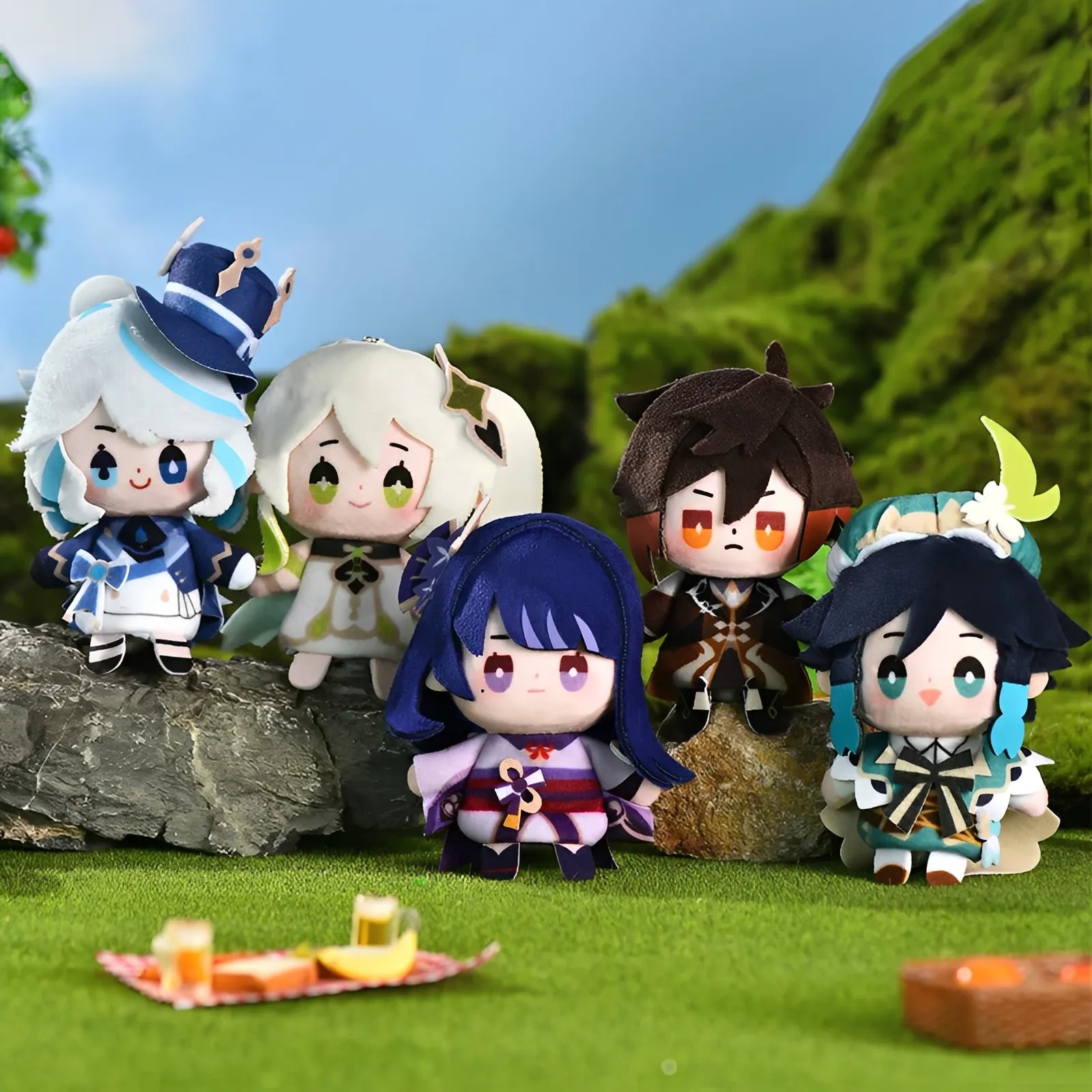 Genshin Impact Fated Day plush finger puppet keychain full character collection display