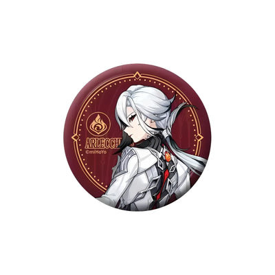 Genshin Impact Fatui Arlecchino character badge collectible anime pin