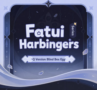 Fatui Harbingers chibi blind box figures character lineup including Pierro and Tartaglia
