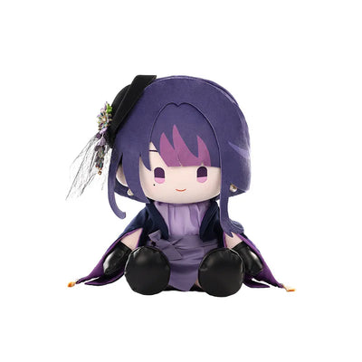 Raiden Shogun Sitting Plush from the Feast of the Gods Series on a white background
