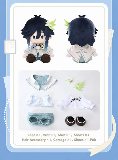 Zhongli Sitting Plush displayed with brown and gold character outfit details