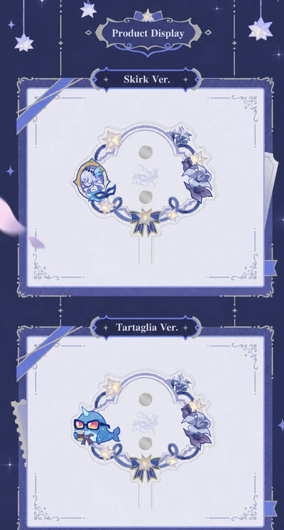 Skirk and Tartaglia acrylic photo prop designs from Genshin Impact FES 2026 Series