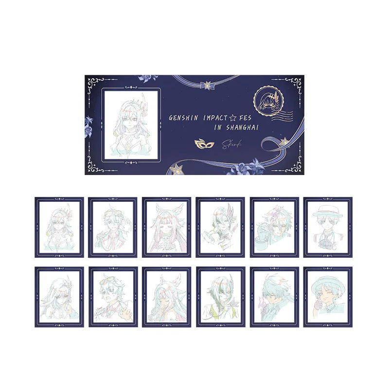 Genshin Impact FES 2026 Series artwork film ticket stub set featuring six character designs