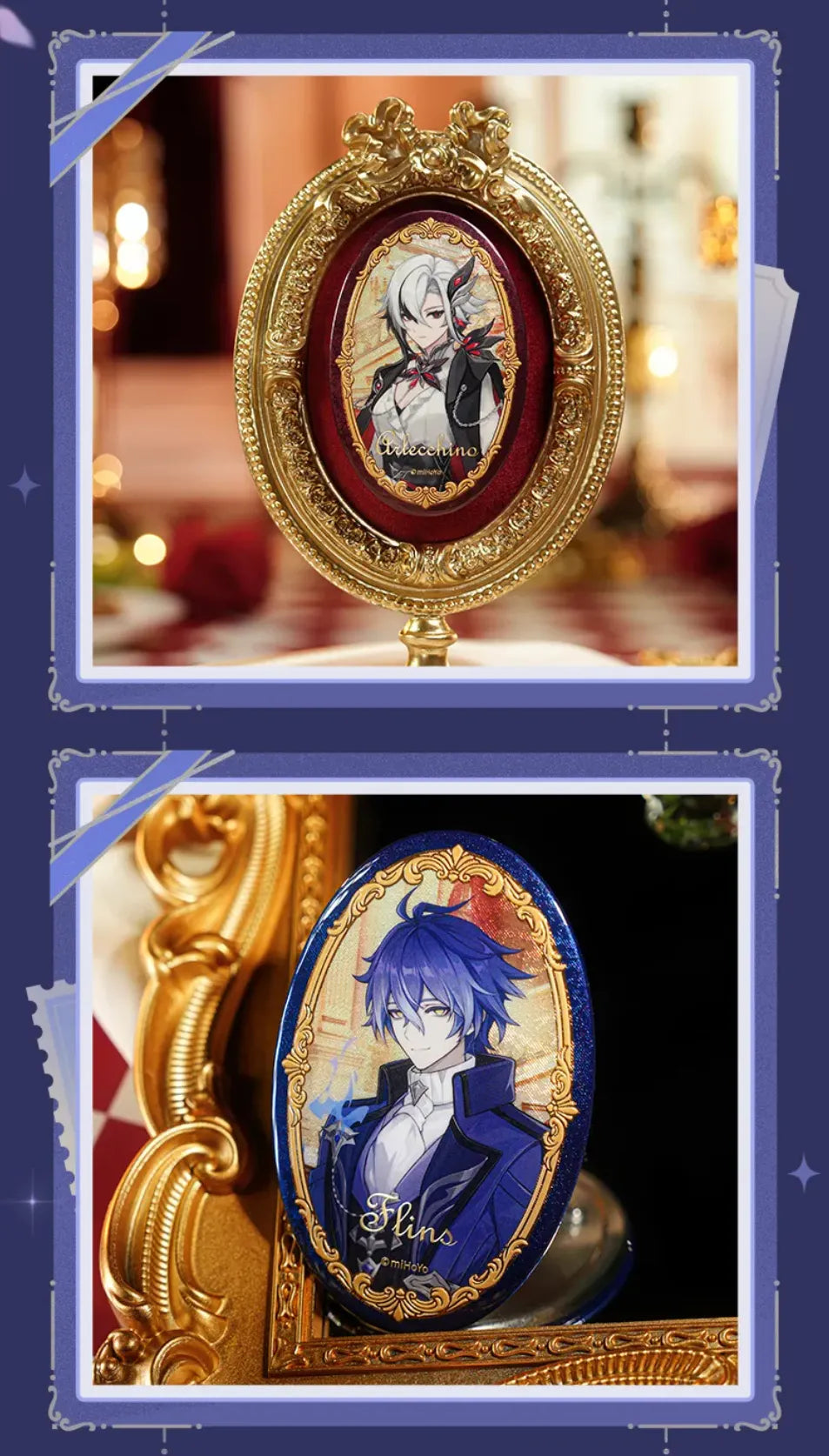 Genshin Impact FES 2026 character badge ornate frame and shimmering finish details