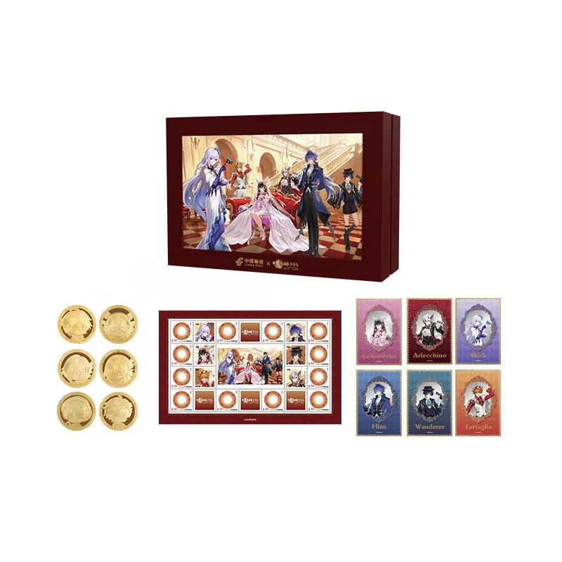 Genshin Impact FES 2026 Series commemorative medal gift box with collectible medals, postcards and personalized stamp sheet