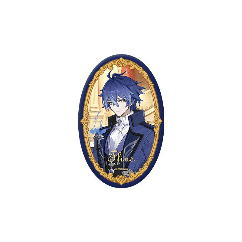 Genshin Impact FES 2026 Flins character badge with ornate gold frame design