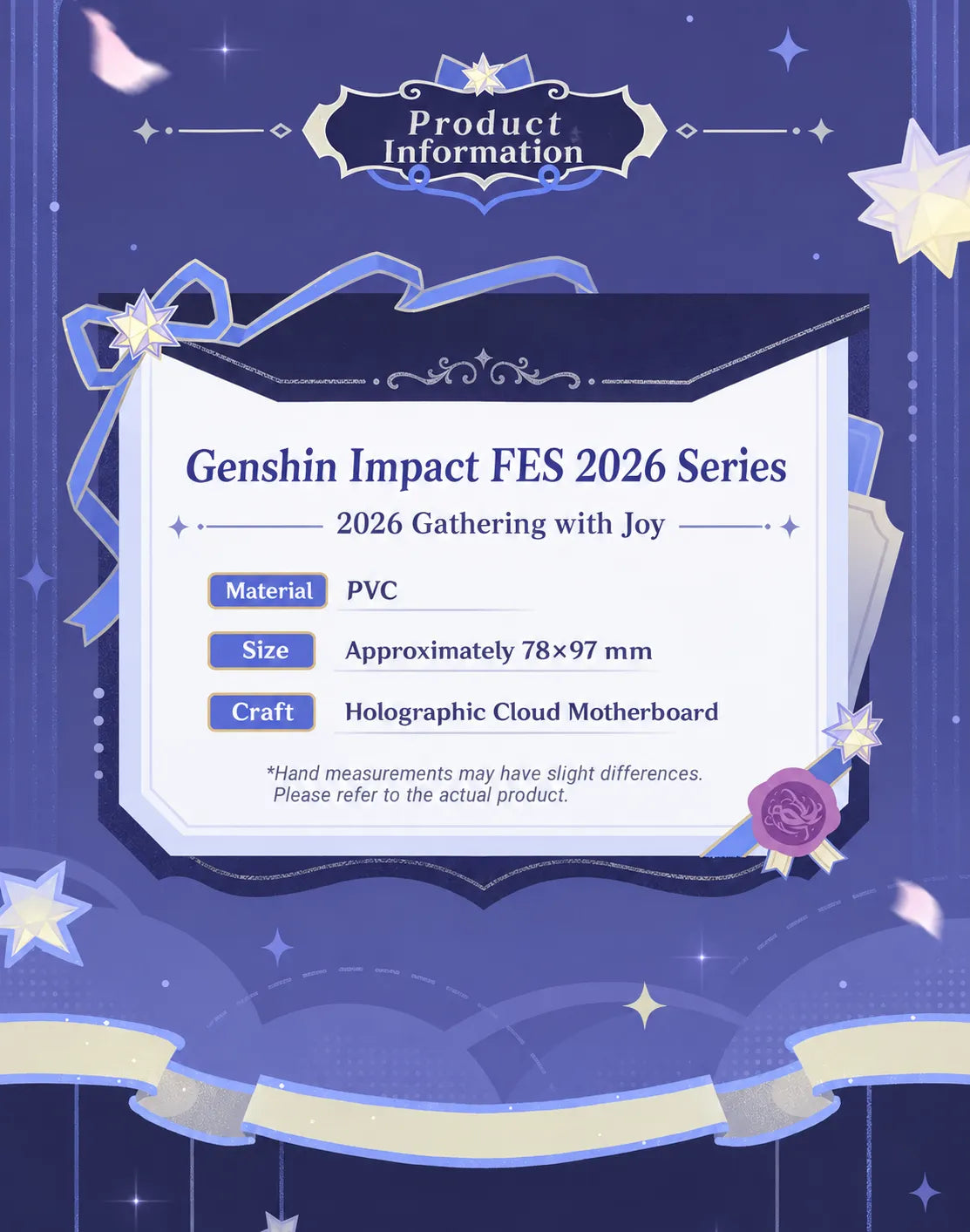 Genshin Impact FES 2026 rotating acrylic charm material size and product details