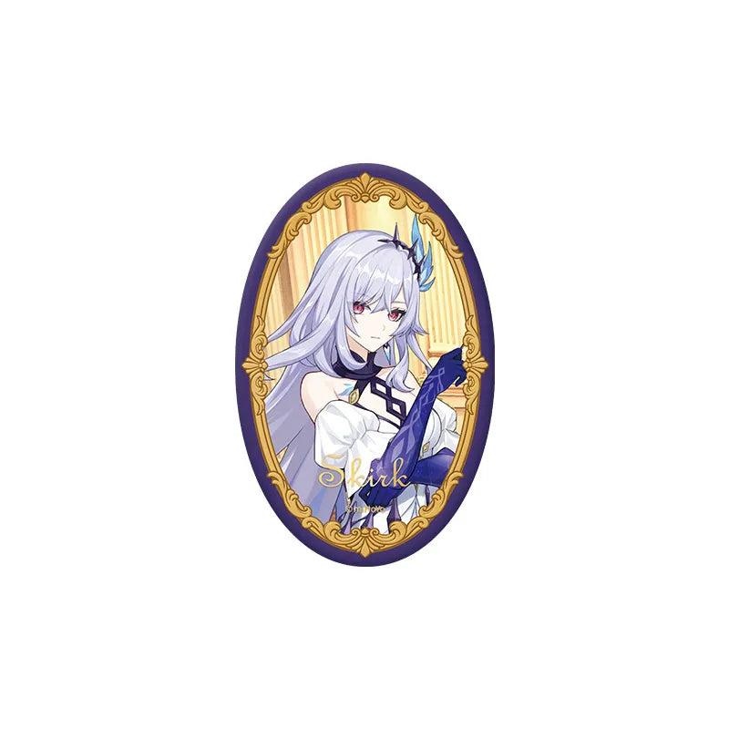 Genshin Impact FES 2026 Skirk character badge with ornate gold frame design