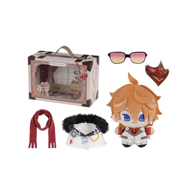 Tartaglia Genshin Impact FES 2026 mini plush gift set with accessories on white background