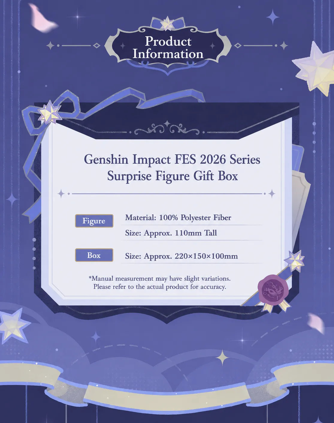 Tartaglia Genshin Impact FES 2026 mini plush gift set product details and specifications