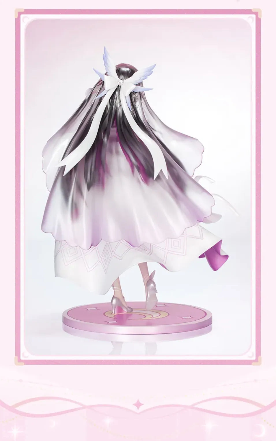 Columbina figure white and magenta outfit sculpting details