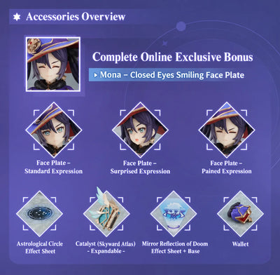 Mona figma figure face plates, Skyward Atlas, effect sheets and accessories