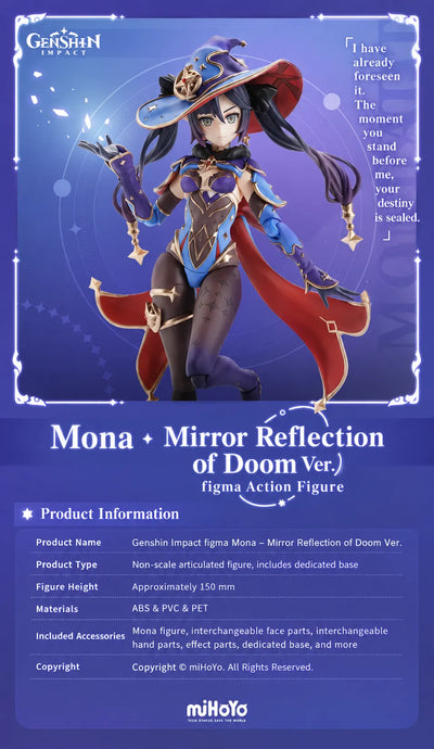 Genshin Impact figma Mona product information with size and materials