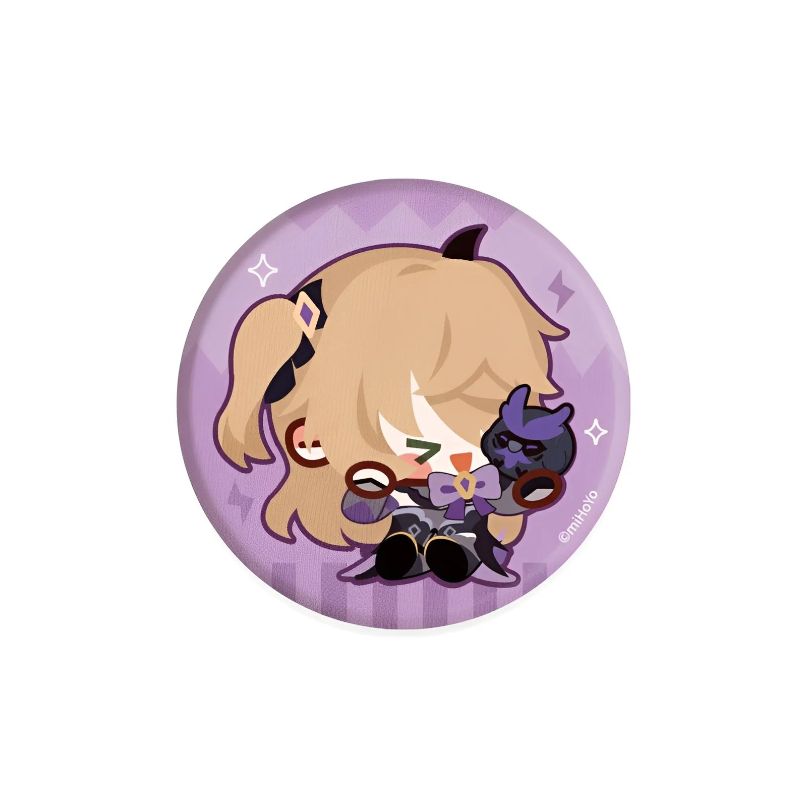 Genshin Impact Fischl chibi plush badge anime character pin collectible