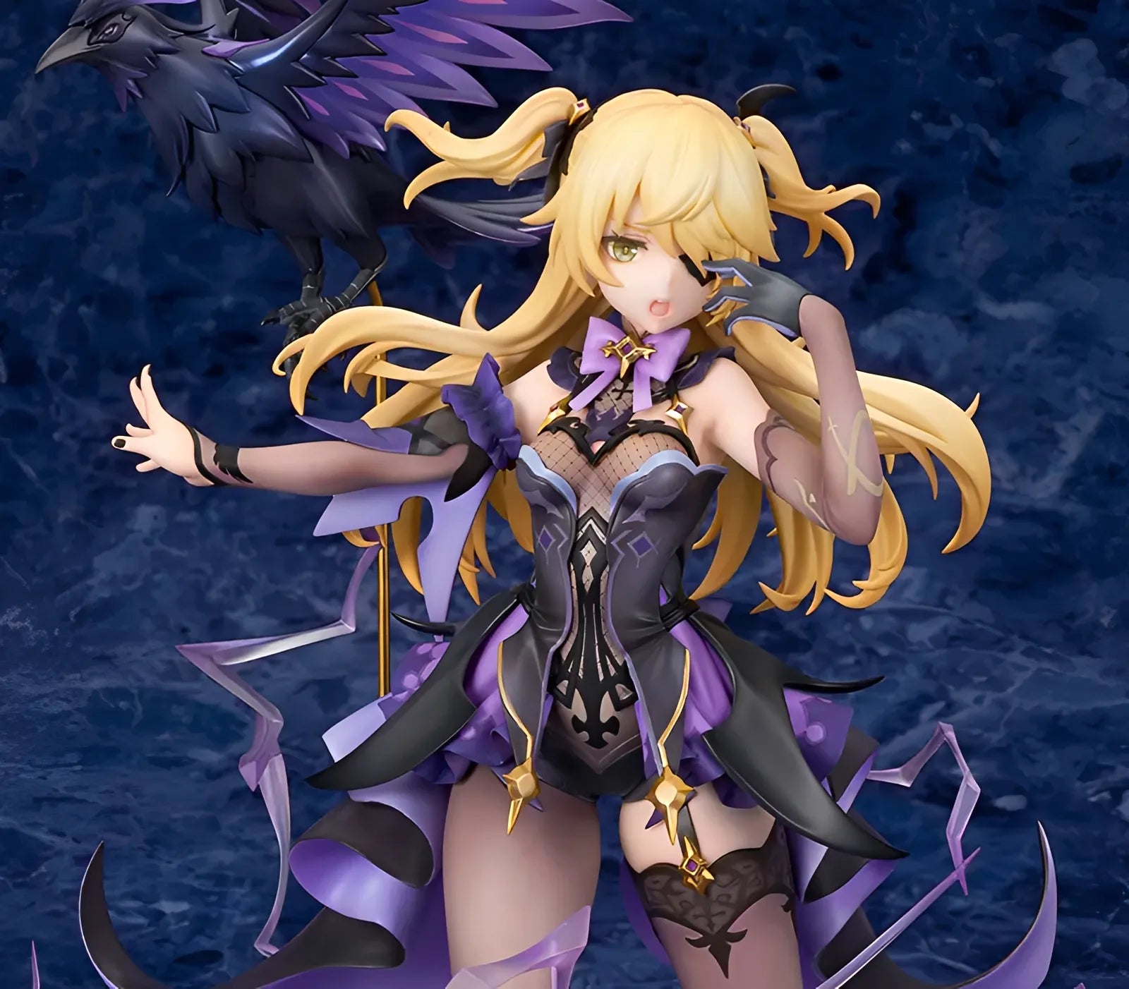 Genshin Impact Fischl scale figure with translucent Electro effect parts and Oz companion